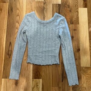 NWT grey ribbed cropped sweater size small